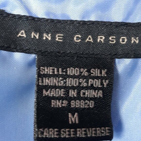 Lot-Anne Carson Silk Blue Plaid Cropped Wrap Top & Green Plaid Top M Sleeveless - Picture 6 of 13